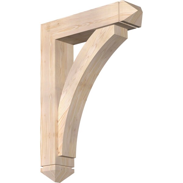 Ekena Millwork Thorton Arts and Crafts Smooth Bracket w/ Offset Brace, Douglas Fir, 7 1/2"W x 32"D x 44"H BKT0806X32X44THR03SDF - main